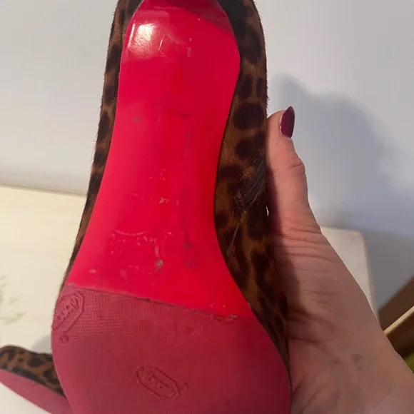 Christian Louboutin Brown Leopard Ankle Boots - Picture 6 of 6